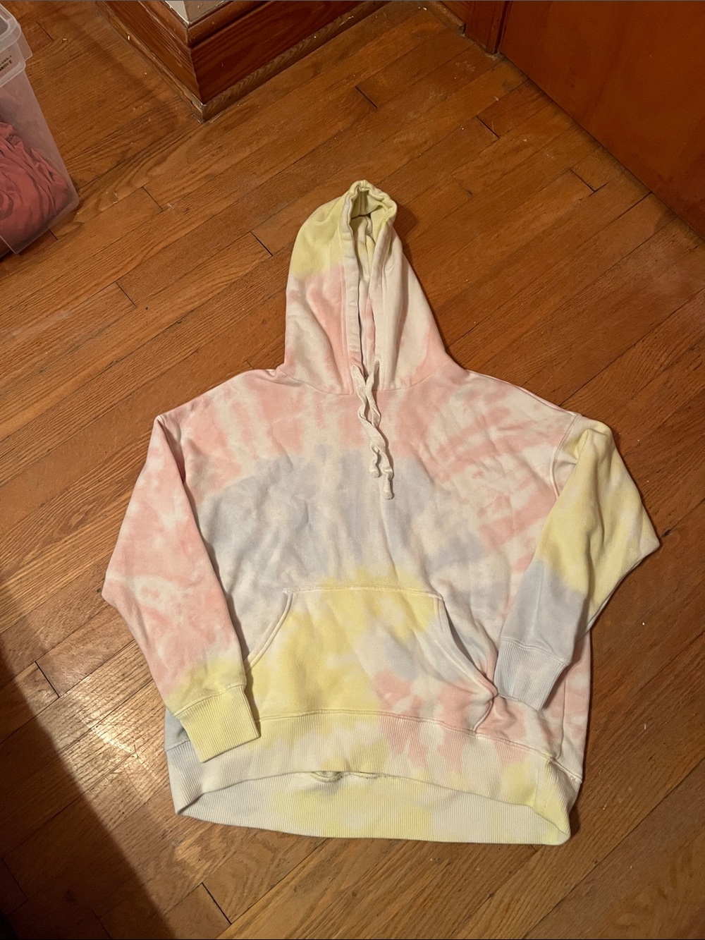 Arie Pastel Tie-Dye Hoodie Sweatshirt - Pink, Yellow & Light Blue